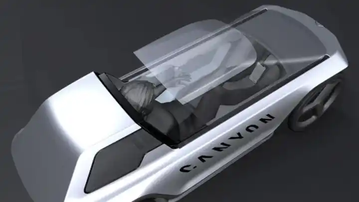 Canyon Concept Velomobile aerial shot